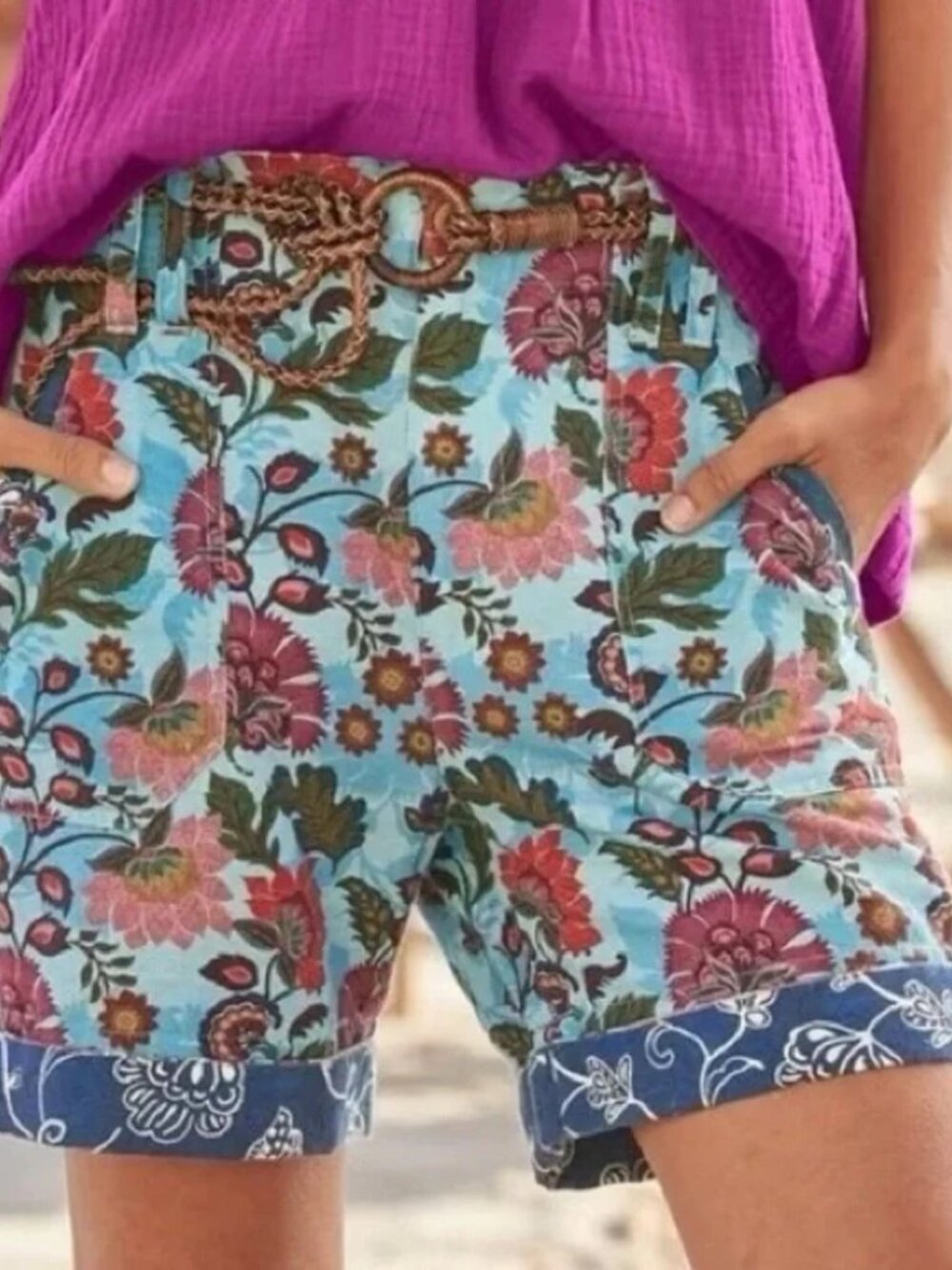 Sundance Sumi Blue Floral Shorts 10